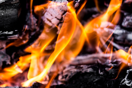 abstract background of burning coalsの写真素材