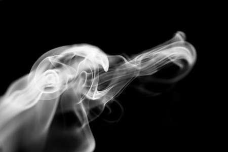 smoke on black backgroundの写真素材