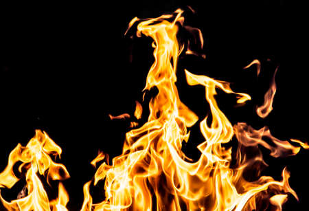 flame fire on black background