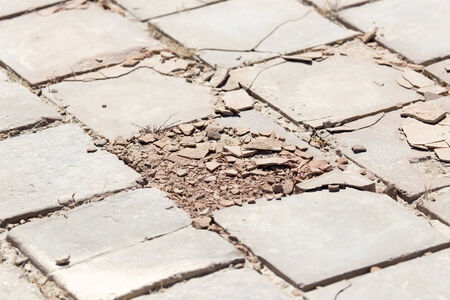 stone tiles of the ancient city Sauran, Kazakhstan.の写真素材
