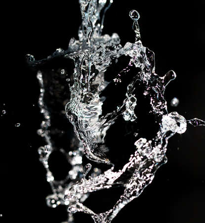 spray water on a black backgroundの写真素材