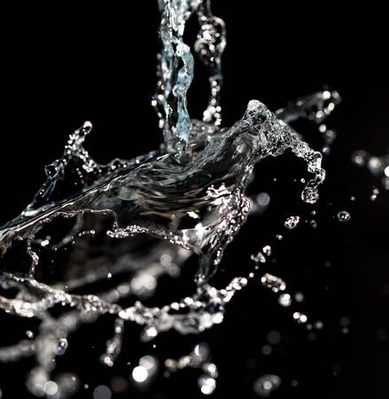 water on a black backgroundの写真素材