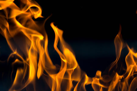 flame fire on black background