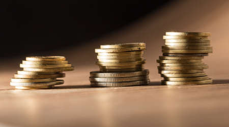 coins on the table. close-upの写真素材