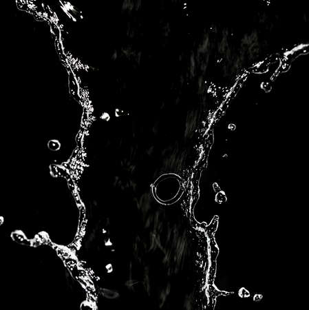 spray water on a black background