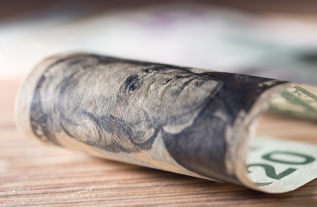 twenty dollars. close-up