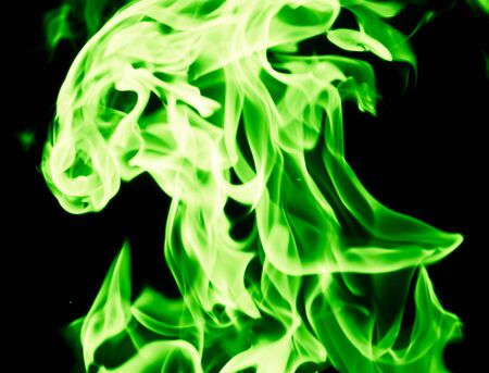 The green light on a black backgroundの写真素材