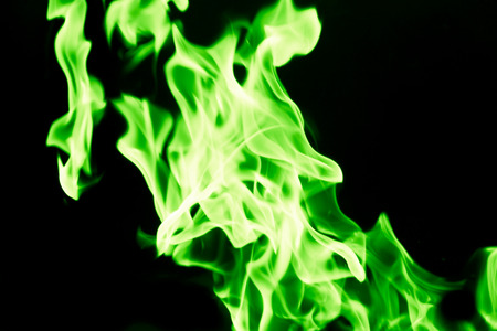 The green light on a black backgroundの写真素材