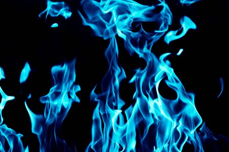 Blue flames on a black background