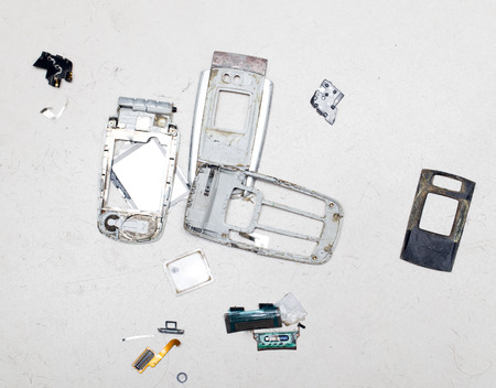 broken cell phoneの写真素材