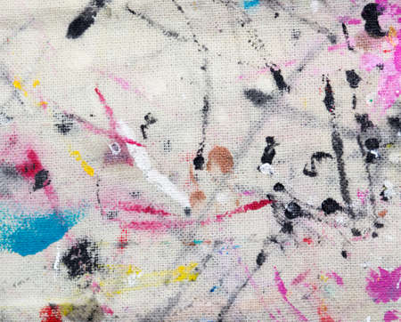 stains from colored paint on fabricの写真素材