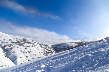 beautiful Tien-Shan mountains in the snow. の写真素材