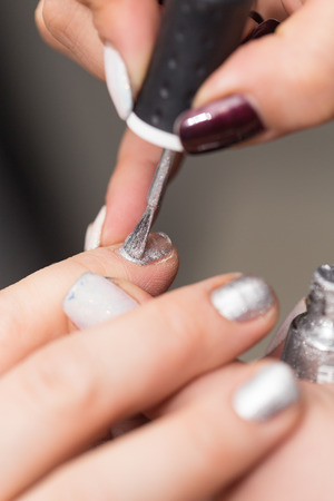 manicure in beauty salonの写真素材