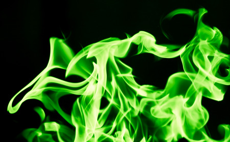 The green light on a black backgroundの写真素材