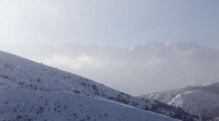 snowy mountains in Kazakhstanの写真素材