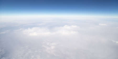 sky with clouds view from the airplaneの写真素材