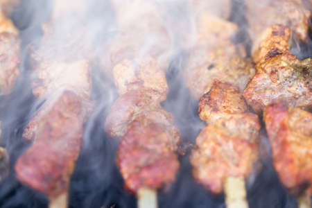 barbecue on the grillの写真素材
