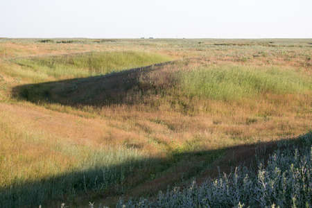 Sunset in the steppes of Kazakhstan