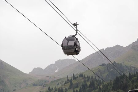 cableway in the mountains of Kazakhstan. Chimbulak