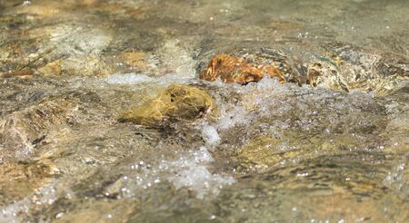 water in the mountain river as background
