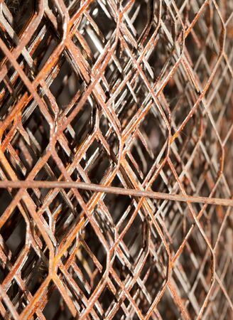 Background of rusty metal meshの写真素材