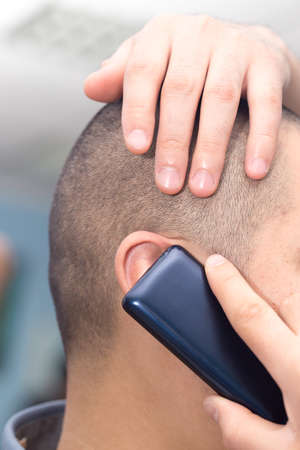 man talking on cell phone