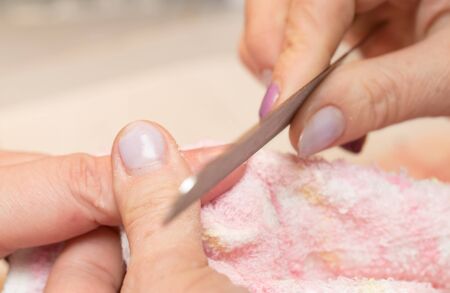 Manicure in a beauty salon