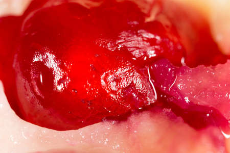 Pomegranate as a background. super macroの写真素材