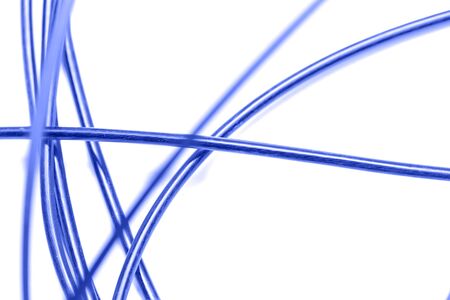 blue cable on a white background