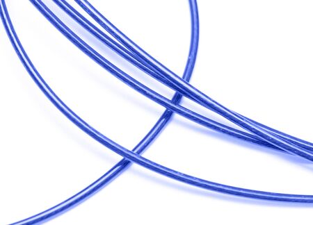 blue cable on a white background
