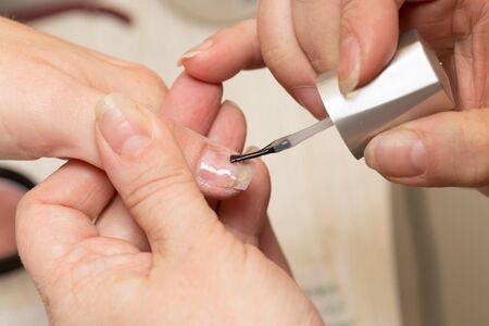 Manicure in a beauty salonの写真素材