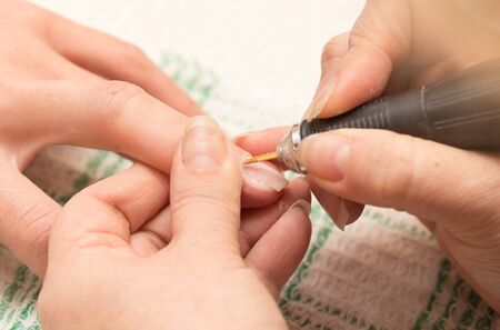 Manicure in a beauty salonの写真素材