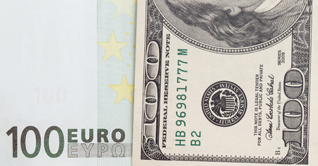 background of the money. Euro and Dollarの写真素材