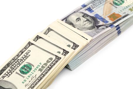 Dollars on a white background
