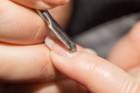 manicure in beauty salonの写真素材