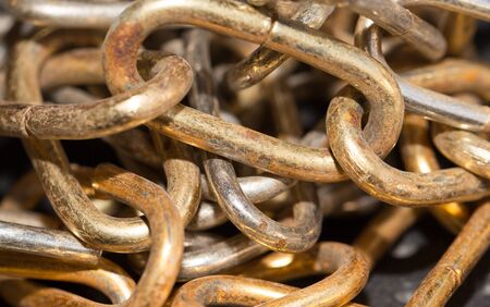 old rusty chain as a backgroundの写真素材