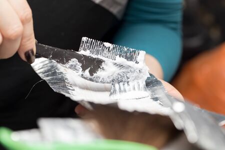 hair coloring in a beauty salon
