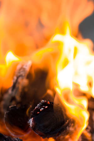 flames of fire from charcoal as background