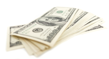 dollars on white background