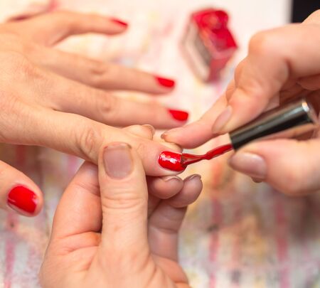 Manicure in a beauty salonの写真素材