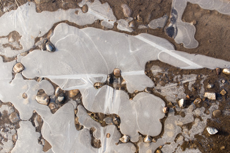 ice in a pool on the natureの写真素材