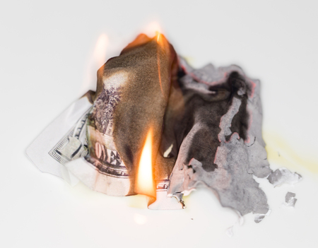 100 USD burnの写真素材