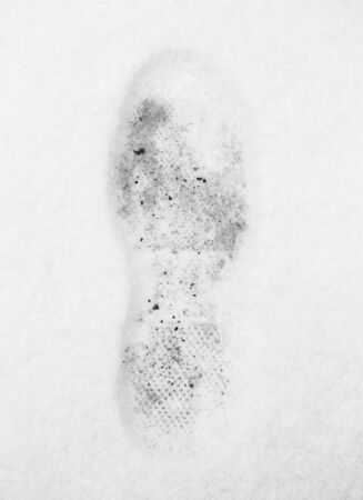 Footprints in the snowの写真素材