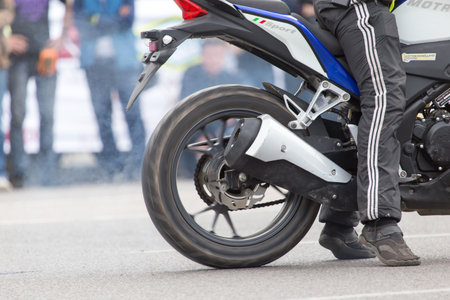 Shymkent, KAZAKHSTAN - APRIL 23, 2016: Bikes on the Opening of biker season in Shymkent, APRIL 23, 2016のeditorial素材