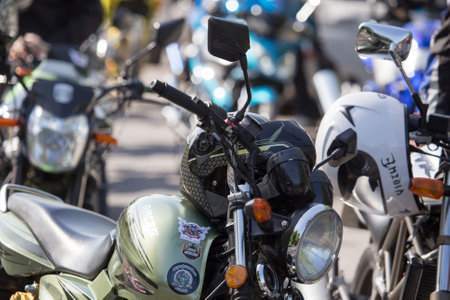 Shymkent, KAZAKHSTAN - APRIL 23, 2016: Bikes on the Opening of biker season in Shymkent, APRIL 23, 2016のeditorial素材