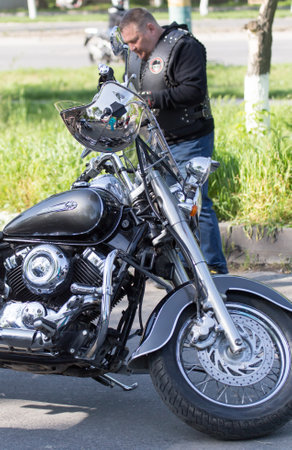 Shymkent, KAZAKHSTAN - APRIL 23, 2016: Bikes on the Opening of biker season in Shymkent, APRIL 23, 2016のeditorial素材