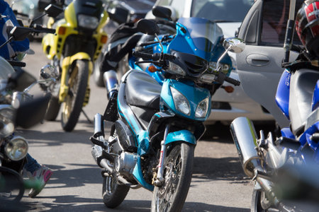 Shymkent, KAZAKHSTAN - APRIL 23, 2016: Bikes on the Opening of biker season in Shymkent, APRIL 23, 2016のeditorial素材
