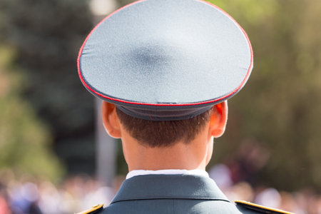 SHYMKENT city, KAZAKHSTAN MAY 9, 2015: Statement by the military, the Victory Day, in memory of the soldiers of the Great Patriotic War. Victory Day celebration in the city of Shymkent, Kazakhstan May 9, 2015のeditorial素材