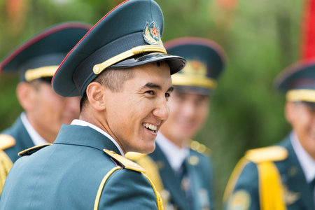 SHYMKENT , KAZAKHSTAN MAY 9, 2015: Victory Day in memory of the soldiers of the Great Patriotic War. Victory Day celebration in the city of Shymkent, Kazakhstan May 9, 2015のeditorial素材