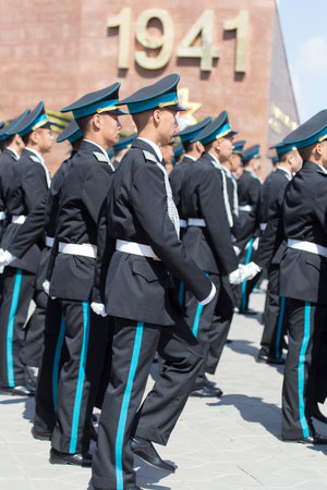 SHYMKENT city, KAZAKHSTAN MAY 9, 2015: Gala concert with the participation of the military, the Victory Day, in memory of the soldiers of the Great Patriotic War. Victory Day celebration in the city of Shymkent, Kazakhstan May 9, 2015のeditorial素材